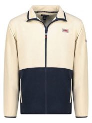 Geographical Norway Kurtka polarowa w kolorze kremowo-granatowym rozmiar: L. Brązowe kurtki męskie Geographical Norway, l, bez wzorów, z polaru, bez kaptura. Za 117.45 zł.