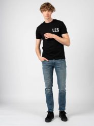 Les Hommes T-shirt | LF224301-0700-9001 | Grafic Print | Mężczyzna | Czarny. Czarne t-shirty męskie Les Hommes, m, bez wzorów, z bawełny, bez kołnierzyka. W wyprzedaży za 279.00 zł.