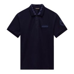 Koszulka polo męska Napapijri E-Amundsen 1. Niebieskie koszulki polo męskie Napapijri, m, bez wzorów, bez ramiączek. Za 249.99 zł.