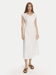 Marella Sukienka codzienna Riviera 2513221052 Biały Relaxed Fit. Białe sukienki damskie Marella, na co dzień, bez wzorów, z bawełny, bez kołnierzyka, bez ramiączek, proste. Za 1,239.00 zł.