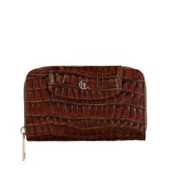 Damski portfel skórzany Canaletto – brązowy croco z RFID | Elegancja i bezpieczeństwo PD1445s299 RFID. Brązowe portfele damskie bez wzorów, ze skóry. Za 180.50 zł.