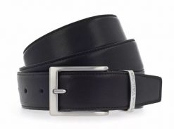 TOM TAILOR MĘSKI PASEK SKÓRZANY NA BOLEC SKÓRA TG1069R45/790 35mm Gürtel Q.1645 0790 BLACK. Czarne paski męskie Tom Tailor, bez wzorów, z jeansu, eleganckie. Za 99.99 zł.