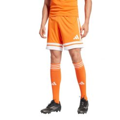 Spodenki męskie adidas Squadra 25. Białe szorty męskie Adidas, z materiału, bez kołnierzyka. Za 73.99 zł.