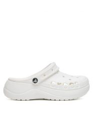 Crocs Klapki BAYA PLATFORM CLOG 208186-100 Biały. Białe klapki damskie Crocs, bez wzorów, z materiału, bez obcasa. Za 249.99 zł.