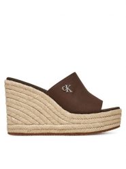 Calvin Klein Klapki Wedge Rope Slide Mg YW0YW01699 Brązowy. Brązowe klapki damskie CALVIN KLEIN, bez wzorów, z materiału, bez obcasa. Za 349.99 zł.