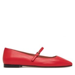 Baleriny Pollini. Czerwone baleriny damskie Pollini, bez wzorów, bez obcasa. Za 809.99 zł.