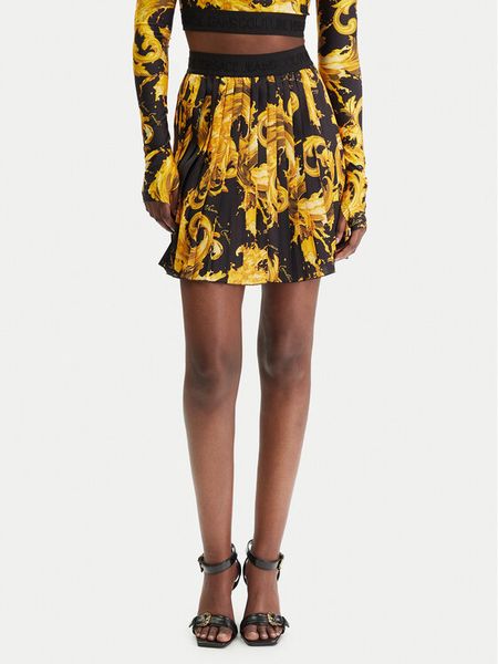 Versace Jeans Couture Spódnica mini 80HAE820 NS834 Czarny Regular Fit. Czarne spódniczki damskie Versace Jeans Couture, bez wzorów, z jeansu, mini. Za 728.99 zł.
