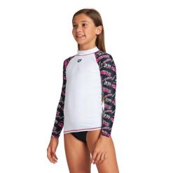 Koszulka na basen plażę pływanie dla dziewczynek Arena Rash Vest. Białe koszulki dziewczęce Arena, bez wzorów, bez ramiączek. Za 69.99 zł.
