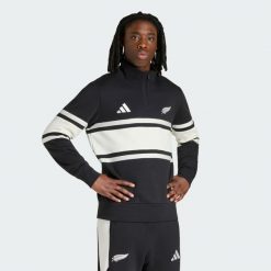 Bluza rekreacyjna All Blacks z krótkim suwakiem. Białe bluzy bez kaptura męskie Adidas, l, z bawełny. Za 439.00 zł.