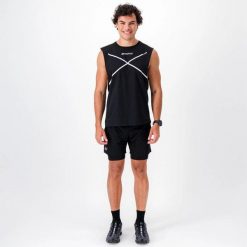 Idealna koszulka męska do treningu RAW TOP. Czarne t-shirty sportowe męskie BODYCROSS, m, z materiału, bez ramiączek, do biegania. W wyprzedaży za 98.99 zł.