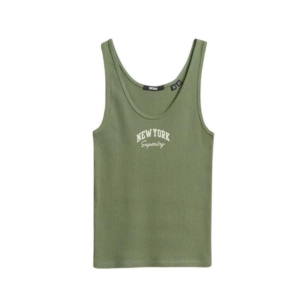 Damski wzorzysty tank top Superdry Athletic Essentials. Zielone topy sportowe damskie Superdry., l, z aplikacjami, prążkowane, bez ramiączek. Za 110.55 zł.