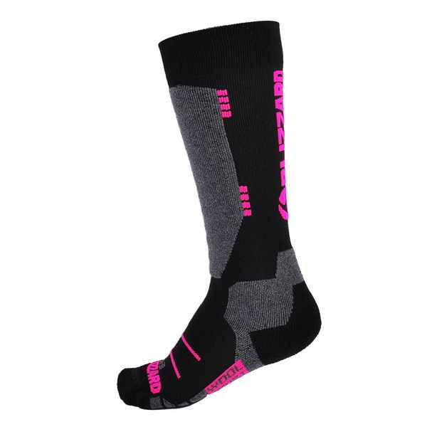 Skarpety narciarskie Blizzard Wool Sport Ski Merino black/pink. Czarne skarpetki damskie BLIZZARD, bez wzorów. W wyprzedaży za 64.99 zł.