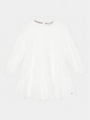 Tommy Hilfiger Sukienka codzienna Anglaise KG0KG07779 D Biały Regular Fit. Białe sukienki dziewczęce Tommy Hilfiger, bez wzorów, z bawełny, bez ramiączek. Za 399.99 zł.