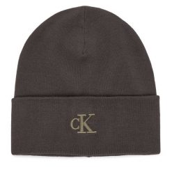 Czapka Calvin Klein. Szare czapki męskie CALVIN KLEIN, na zimę, bez wzorów. Za 129.99 zł.