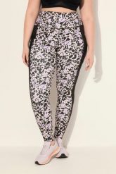 Damskie Legginsy sportowe szybkoschnące wzór w panterkę z recyklingu. Czarne legginsy damskie Ulla Popken, plus size, bez wzorów, z materiału. Za 239.99 zł.