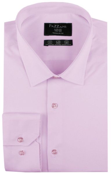 Jednokolorowa, Bawełniana Koszula o Prostym Kroju - Różowa. Czerwone koszule męskie Pazzani, bez wzorów, z bawełny, bez kołnierzyka, bez ramiączek. Za 169.00 zł.