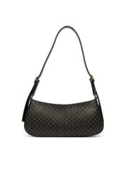 Calvin Klein Torebka Emblem Aop Small Shoulder Bag LV04F3324G Czarny. Czarne torebki klasyczne damskie CALVIN KLEIN, bez wzorów, ze skóry, bez dodatków. Za 449.99 zł.