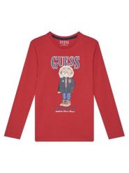 Guess Bluzka L5BI09I3Z14 Czerwony Regular Fit. Czerwone t-shirty chłopięce Guess, z aplikacjami, z bawełny, bez ramiączek. Za 89.99 zł.