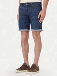 Guess Szorty jeansowe M6GD01 D0754 Niebieski Regular Fit. Niebieskie szorty męskie Guess, z aplikacjami, z bawełny. Za 429.99 zł.