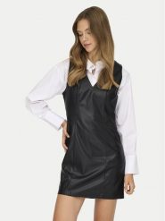 ONLY Sukienka z imitacji skóry Nelly 15360558 Czarny Slim Fit. Czarne sukienki damskie Only, xs, bez wzorów, ze skóry, bez kołnierzyka, bez ramiączek. Za 169.99 zł.