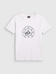 4F Koszulka w kolorze białym rozmiar: L. Białe bluzki damskie 4f, l, bez wzorów, z bawełny, bez kołnierzyka. Za 52.30 zł.