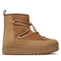 Botki Tretorn. Brązowe botki damskie Tretorn, bez obcasa, na płaskiej podeszwie, bez zapięcia. Za 579.99 zł.
