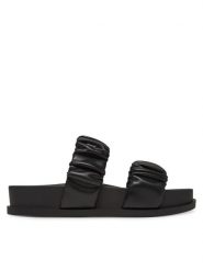 Armani Exchange Klapki XDP062 XV926 00002 Czarny. Czarne klapki damskie Armani Exchange, bez wzorów, ze skóry, bez obcasa. Za 489.99 zł.