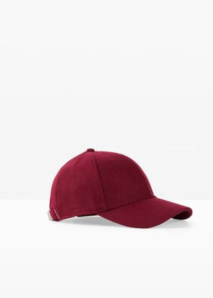Czapka z daszkiem z metalowym zapięciem. Czerwone czapki z daszkiem damskie bonprix, bez wzorów. Za 84.99 zł.