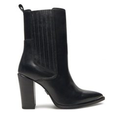 Botki Bronx. Czarne botki damskie Bronx, bez obcasa, na słupku, bez zapięcia. Za 619.99 zł.