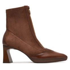 Botki Hispanitas. Brązowe botki damskie Hispanitas, bez obcasa, na słupku, bez zapięcia. Za 789.99 zł.