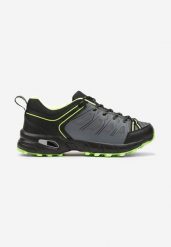 Szaro-Zielone Buty Sportowe na Nieregularnej Podeszwie przed Kostkę Leariana. Szare buty sportowe na co dzień męskie Born2be, z bawełny, bez zapięcia. Za 119.99 zł.