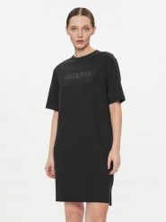 Calvin Klein Underwear Sukienka codzienna 000QS7126E Czarny Relaxed Fit. Czarne sukienki damskie Calvin Klein Underwear, na co dzień, m, bez wzorów, z bawełny, bez kołnierzyka, bez ramiączek, koszulowe. Za 179.99 zł.