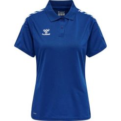 Damska koszulka polo Hummel Functional. Niebieskie topy sportowe damskie HUMMEL, xl, bez wzorów, z materiału, bez ramiączek. Za 155.50 zł.