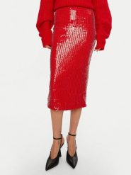 ROTATE Spódnica ołówkowa Tasha 1131483017 Czerwony Slim Fit. Czerwone spódniczki damskie ROTATE, bez wzorów, z syntetyku, ołówkowe. Za 449.99 zł.