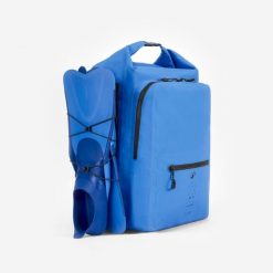 Plecak do sportów wodnych Decathlon 500 30 l IPX6 szczelny. Niebieskie plecaki męskie Decathlon, bez wzorów, z materiału. Za 149.99 zł.