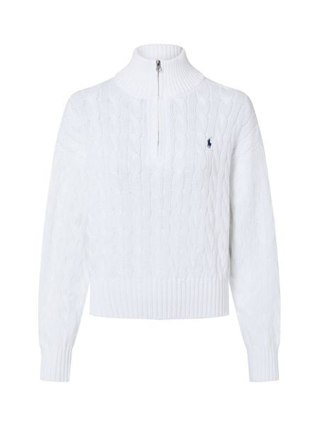 Polo Ralph Lauren Sweter z dzianiny Kobiety Bawełna biały, L. Białe swetry klasyczne damskie Polo Ralph Lauren, l, z bawełny, bez kołnierzyka. Za 1,149.95 zł.