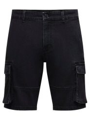 ONLY & SONS Szorty dżinsowe w kolorze czarnym rozmiar: S. Czarne szorty męskie Only & Sons, z aplikacjami, z jeansu. Za 65.85 zł.