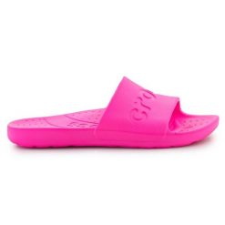Klapki Crocs Pink Crush 210088-6TW różowe. Czerwone klapki damskie bez wzorów, z materiału, bez obcasa. Za 303.63 zł.