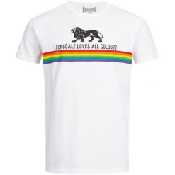 T-shirt o klasycznym kroju Lonsdale Nelson. Białe t-shirty damskie Lonsdale, bez wzorów, z bawełny, bez kołnierzyka. Za 132.50 zł.