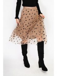 ASSUILI Spódnica w kolorze jasnobrązowym rozmiar: 36. Brązowe spódniczki damskie Assuili, bez wzorów, z tiulu, klasyczne, z podwyższonym stanem, midi. Za 139.20 zł.