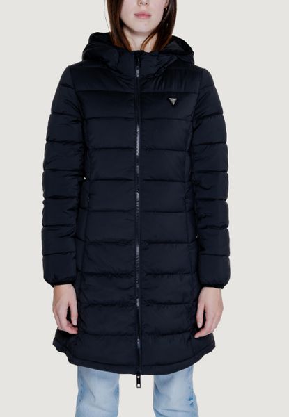Kurtka puchowa Kobieta GUESS ACTIVE NEW ALETA LONG PUFFER. Czarne kurtki damskie Guess Active, s, z aplikacjami, z jeansu, bez kaptura. Za 534.35 zł.