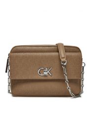 Calvin Klein Torebka Ck Camera Bag W/Pocket_Mono K60K613140 Brązowy. Brązowe listonoszki damskie CALVIN KLEIN, bez wzorów, ze skóry, bez dodatków. Za 279.99 zł.