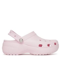 Klapki Crocs. Czerwone klapki damskie Crocs, bez wzorów, bez obcasa. Za 399.99 zł.