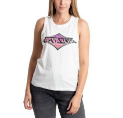 Koszulka sportowa damska Superdry Vintage Cali Vest. Białe bluzki sportowe damskie Superdry., l, z bawełny, bez kołnierzyka, bez ramiączek. Za 55.49 zł.