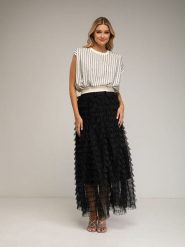 Tantra Bluzka w kolorze kremowym rozmiar: onesize. Brązowe bluzki damskie Tantra, bez wzorów, prążkowane, bez kołnierzyka, bez ramiączek. Za 173.99 zł.