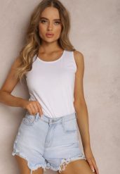 Biały Top Bawełniany Parthothea. Białe topy damskie Renee, l, bez wzorów, z bawełny, bez kołnierzyka. Za 19.99 zł.