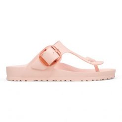 Birkenstock Gizeh Big Buckle EVA Light Rose Japonki damskie. Czerwone klapki damskie Birkenstock, bez wzorów, ze skóry, bez obcasa. Za 229.99 zł.