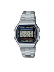 Casio Zegarek Vintage A168WA-1YES Srebrny. Szare, cyfrowe zegarki męskie Casio, srebrne. Za 179.99 zł.