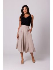 Be Wear Spódnica w kolorze beżowym rozmiar: L. Brązowe spódniczki damskie Be Wear, l, bez wzorów, midi, rozkloszowane. Za 210.32 zł.