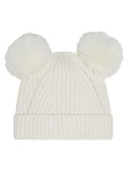Guess Czapka J3BZ04 Z2QP0 Écru. Czapki dziecięce Guess, na zimę, z aplikacjami, z materiału. Za 89.99 zł.